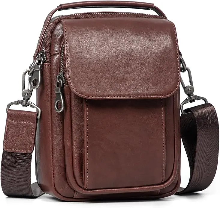 Augus Leather Small Messenger Bag