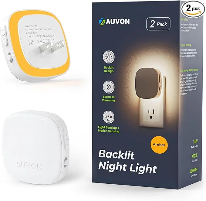 AUVON Plug-in LED Backlit Night Light