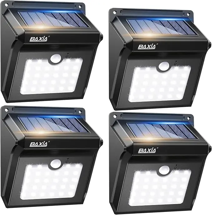 BAXIA TECHNOLOGY Solar Outdoor Lights Wireless Security Motion Sensor Solar