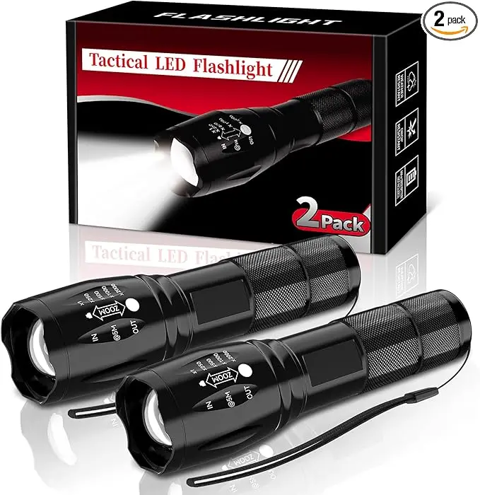 BESTSUN LED Flashlight 2 Pack, High Lumens Small Tactical Flashlights