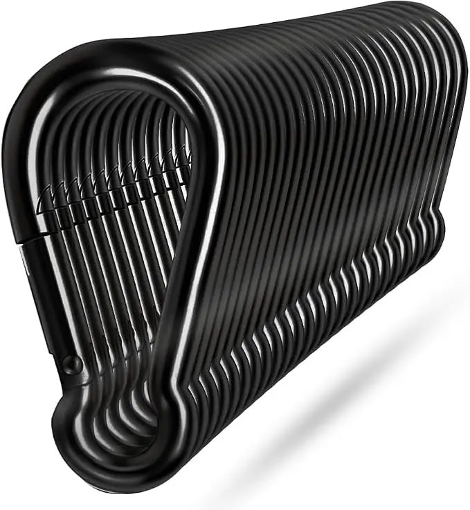 Black Carabiner Clip, Heavy Duty Spring Snap Hook Quick Link
