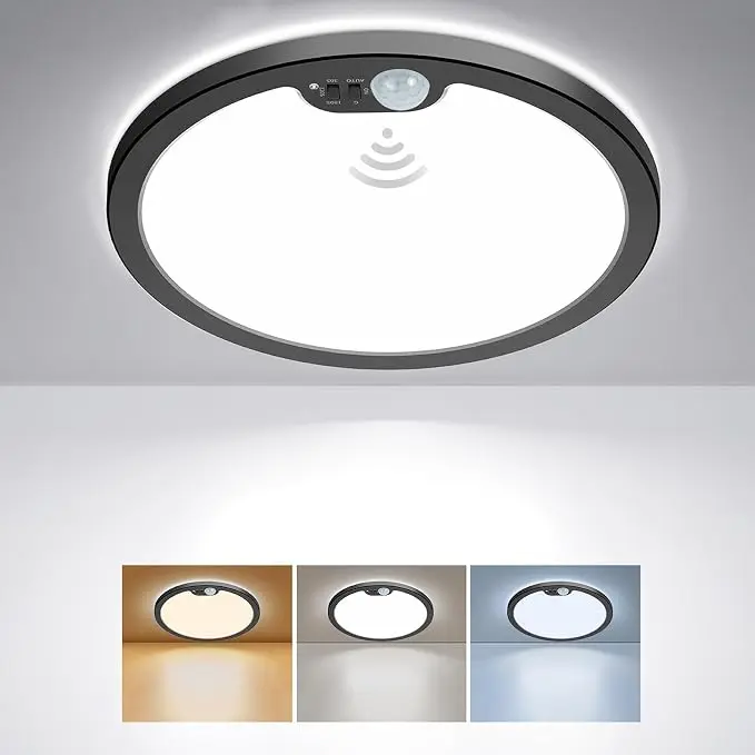 BLNAN Motion Sensor Ceiling Light Wired, 12 Inch 3000K 4000K 5000K Selectable