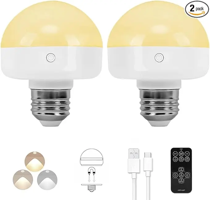 BLUEYE Rechargeable Light Bulbs, 40W Equivalent, Remote Control, E26 Detachable