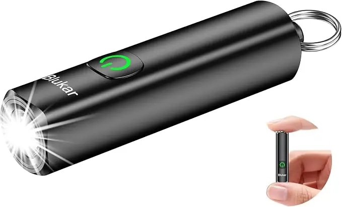 Blukar Rechargeable EDC Flashlight, 360L Mini Keychain Flash Light
