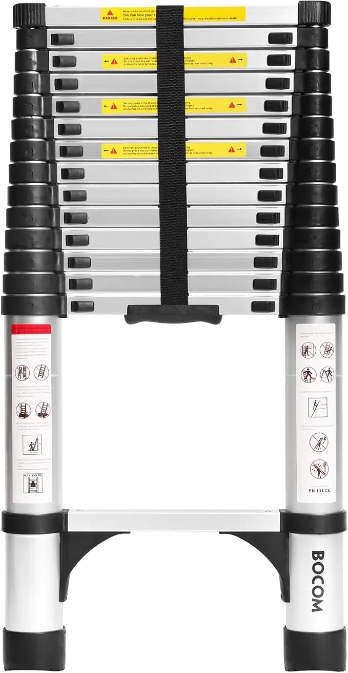 BOCOM 14.5 FT Aluminum Telescoping Ladder, Lightweight Multi-Purpose