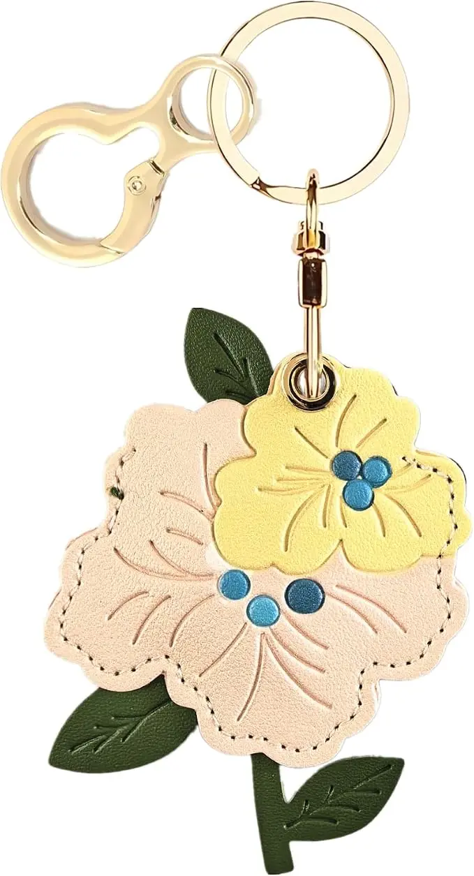 BORKUANA Leather Keychain Holder Case Compatible