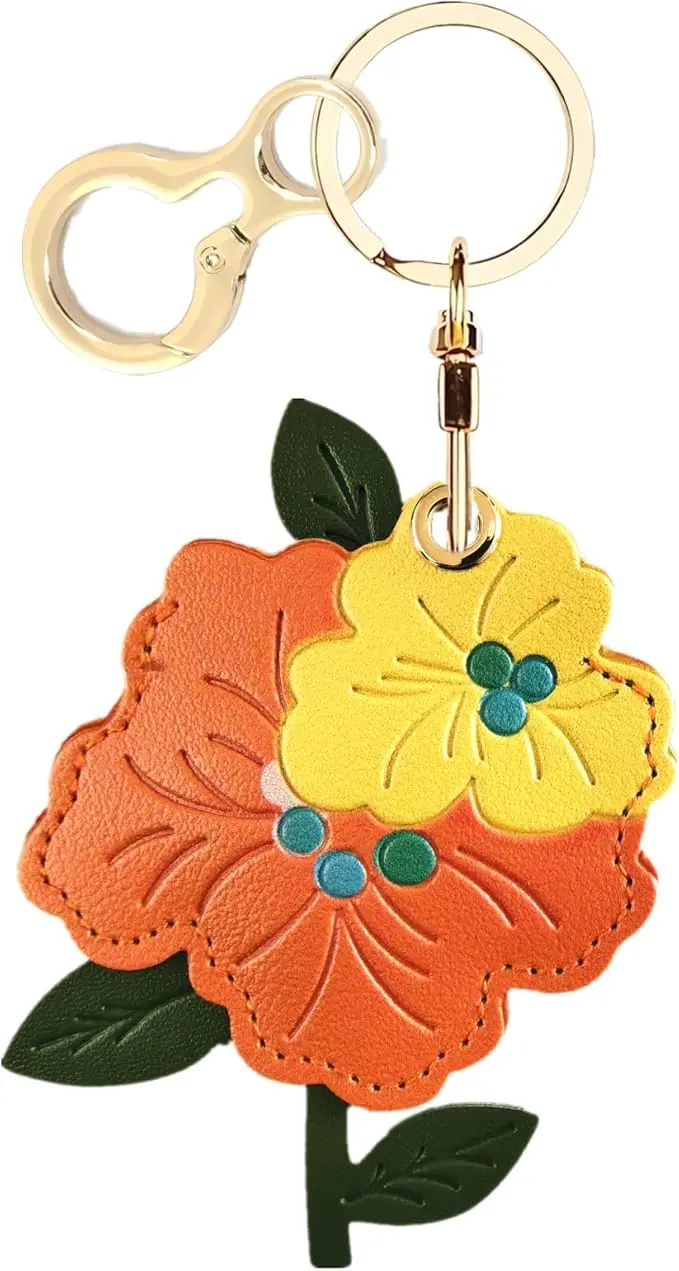 BORKUANA Leather Keychain Holder Case Compatible