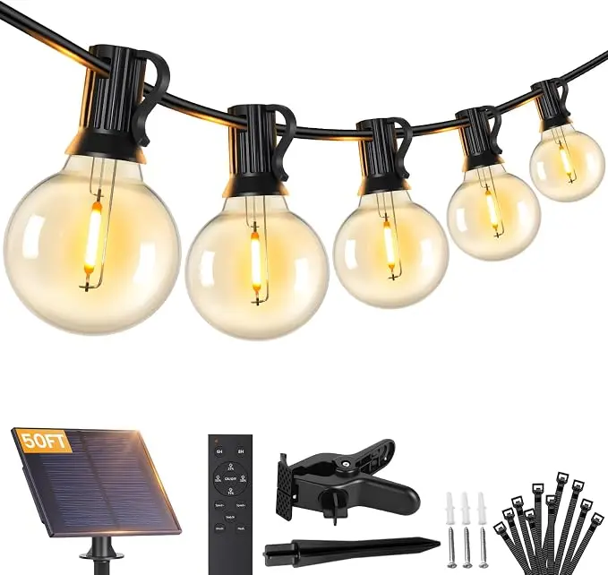 Brightever 50FT Solar String Lights Outdoor