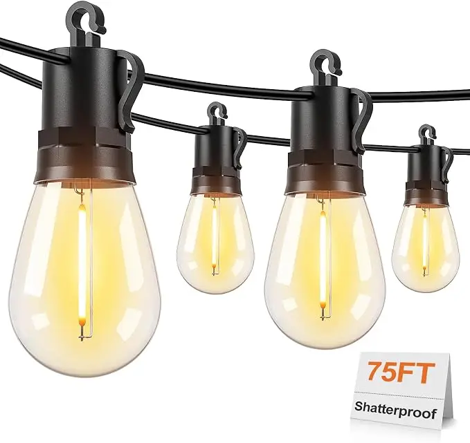 Brightever LED Outdoor String Lights, 75FT Patio Lights