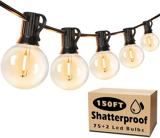 Brightever Outdoor String Light 150FT, Waterproof Dimmable Patio Lights