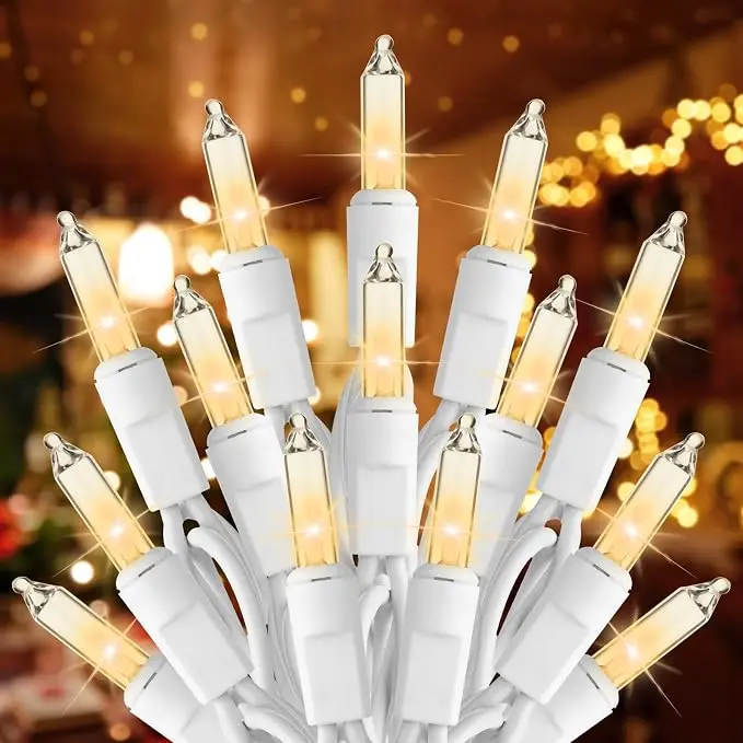 Brightown Clear Christmas String Lights, 200-Count 51.5ft Incandescent Bulb