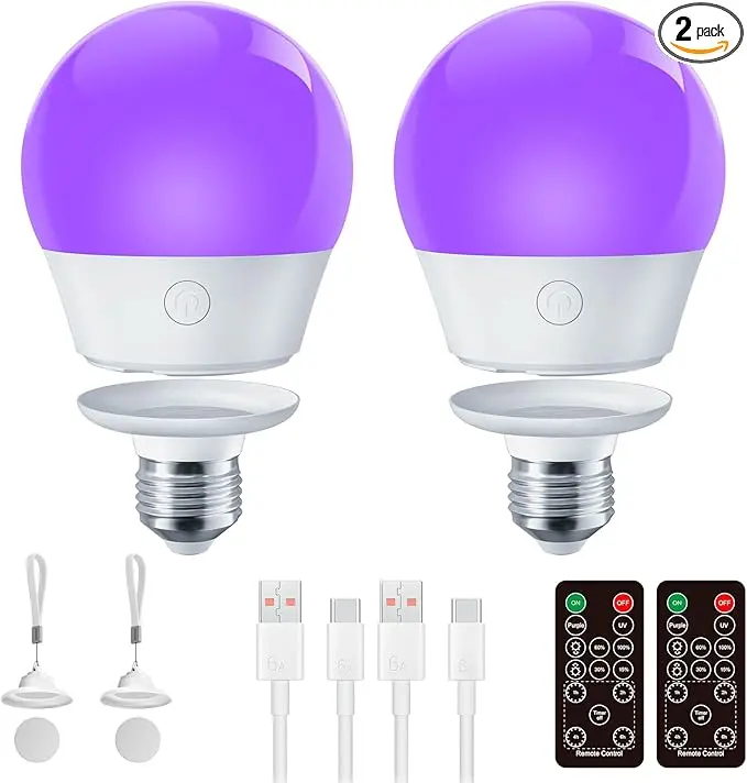 Brightown E26 Rechargeable UV Light Bulbs