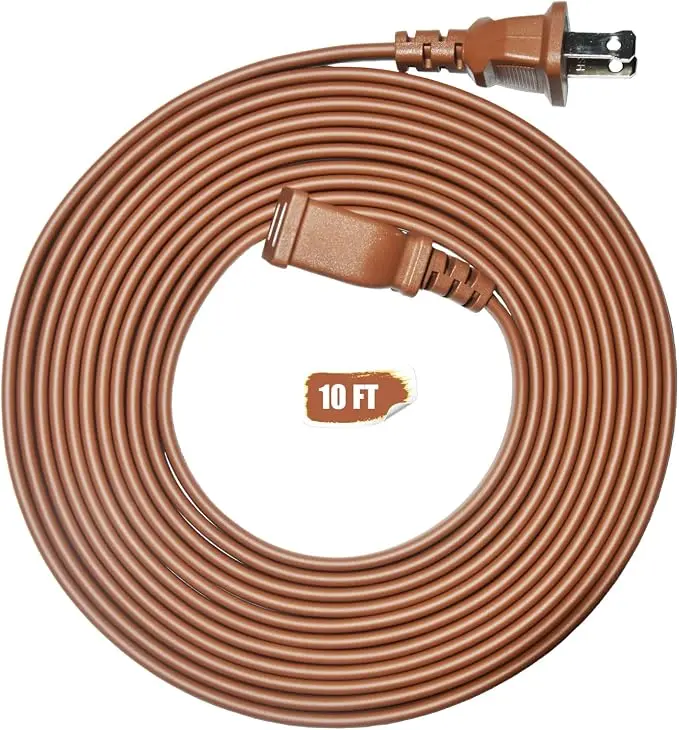 Brown Extension Cord 10FT Flat Extension Cord