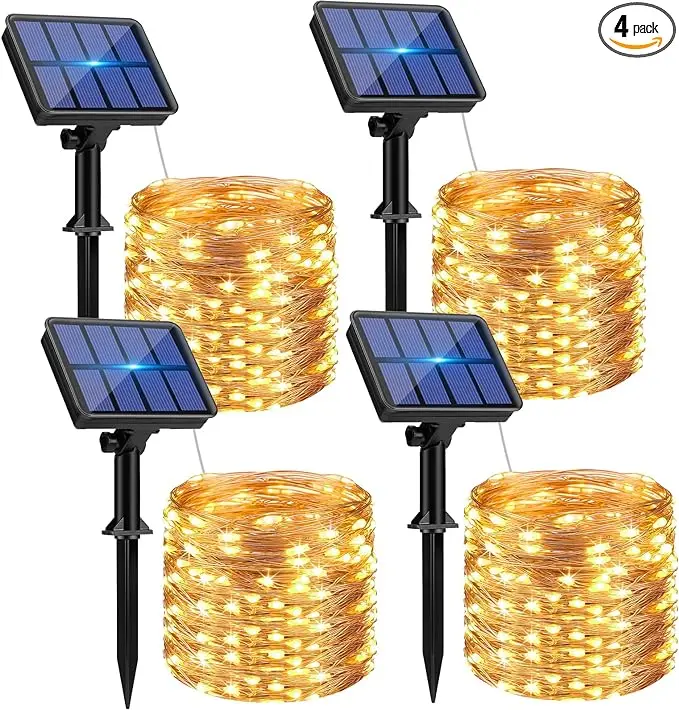 btfarm 4 Pack Solar String Lights Outdoor