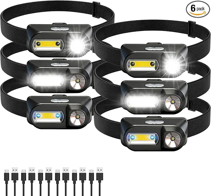 Bud K 6Pack Headlamp Rechargeable, 3000 Lumen Headlamps