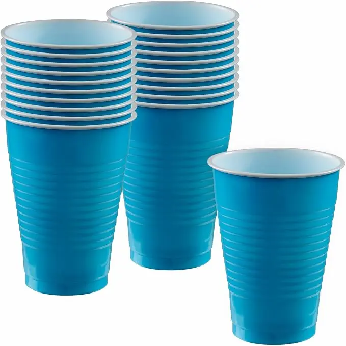 Caribbean Blue Plastic Cups - 12 oz. - Versatile Drinkware