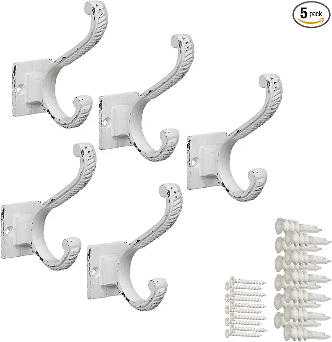 Claimed Corner Iron Scroll Coat Hooks