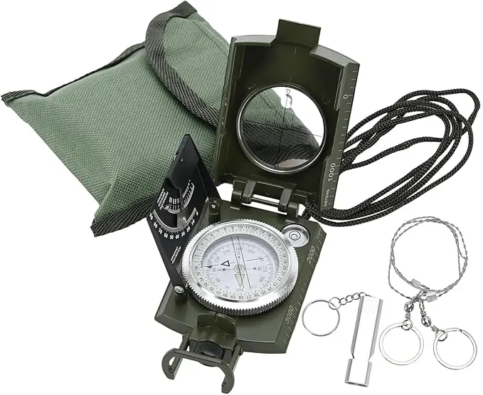 Compass, Outdoor Military Waterproof Lens Sighting Compass, High Precision