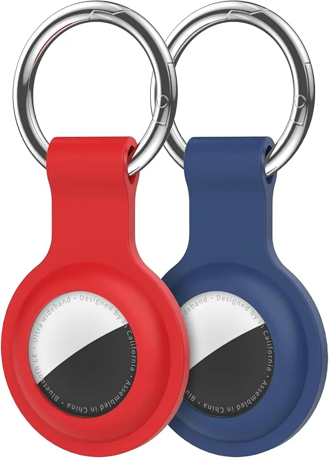 Compatible with AirTag Holder Case Keychain 2 Pack,