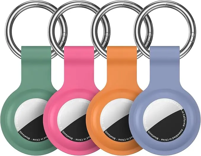 Compatible with AirTag Holder Case Keychain 4 Pack,