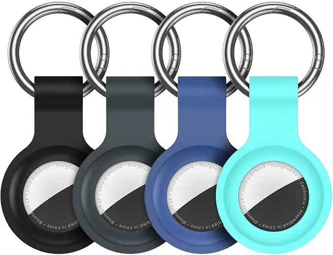 Compatible with AirTag Holder Case Keychain 4 Pack,