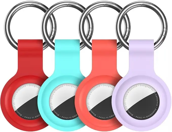 Compatible with AirTag Holder Case Keychain 4 Pack,