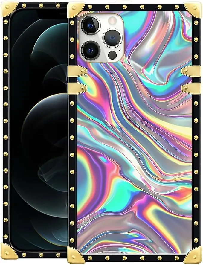 Compatible with iPhone 11 Pro Max Case, Holographic Abstract Iridescent