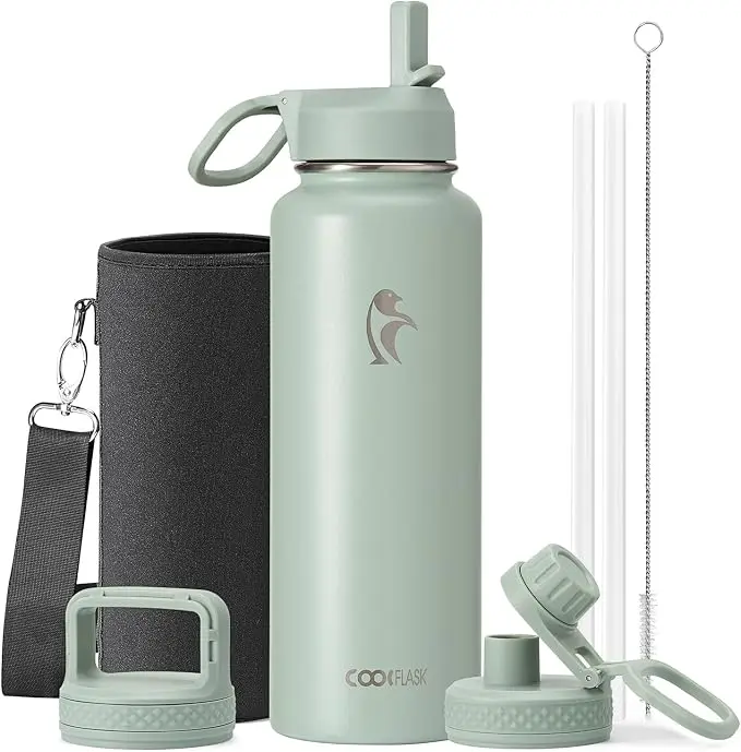 Coolflask Water Bottle 40 oz Insulated