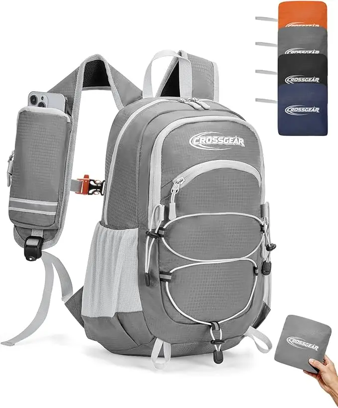 CROSSGEAR Packable Hiking Backpack, 24L RFID Lightweight Foldable Daypack
