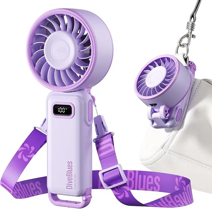 Diveblues Portable Turbo Fan, 100 Speed Handheld Fan