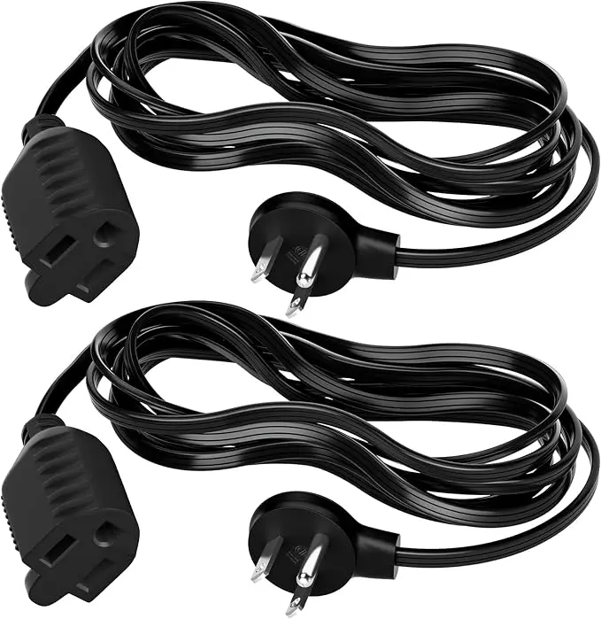 Elecan Flat Plug Extension Cord 6 Ft 2 Pack