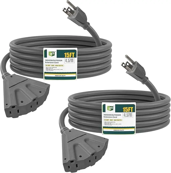 EP 2 Pack 15 Ft Outdoor Extension Cord