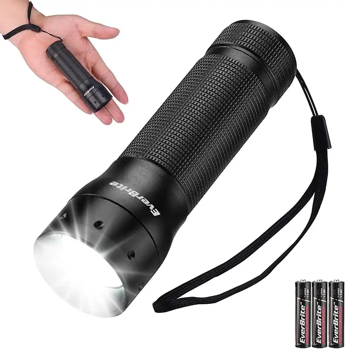 EverBrite Mini Flashlight, Zoomable LED Flash Light, 3 Modes, 3AAA Batteries