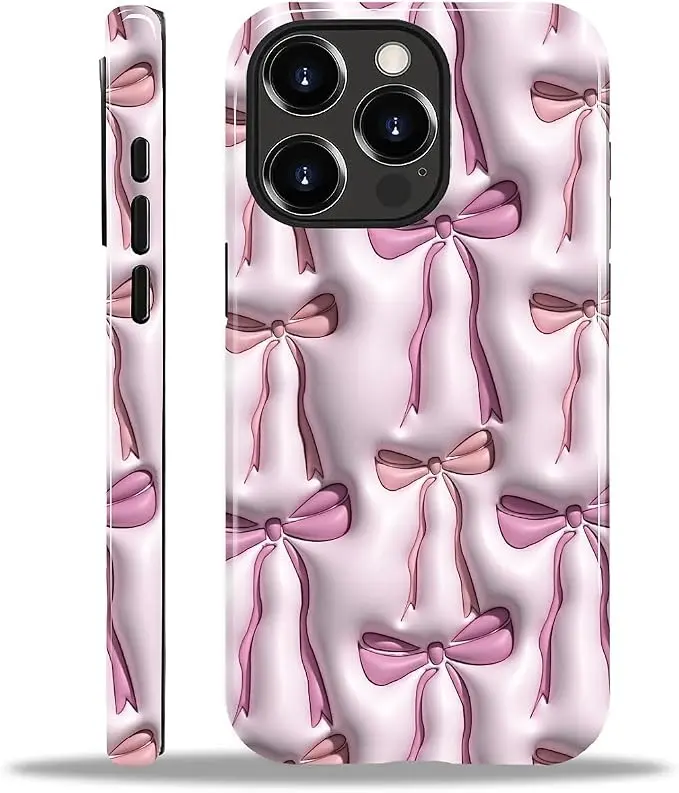 for iPhone 11 Pro Case, HL2 Abstract Ribbons Bows Hybrid 2 Layer Hard Shell