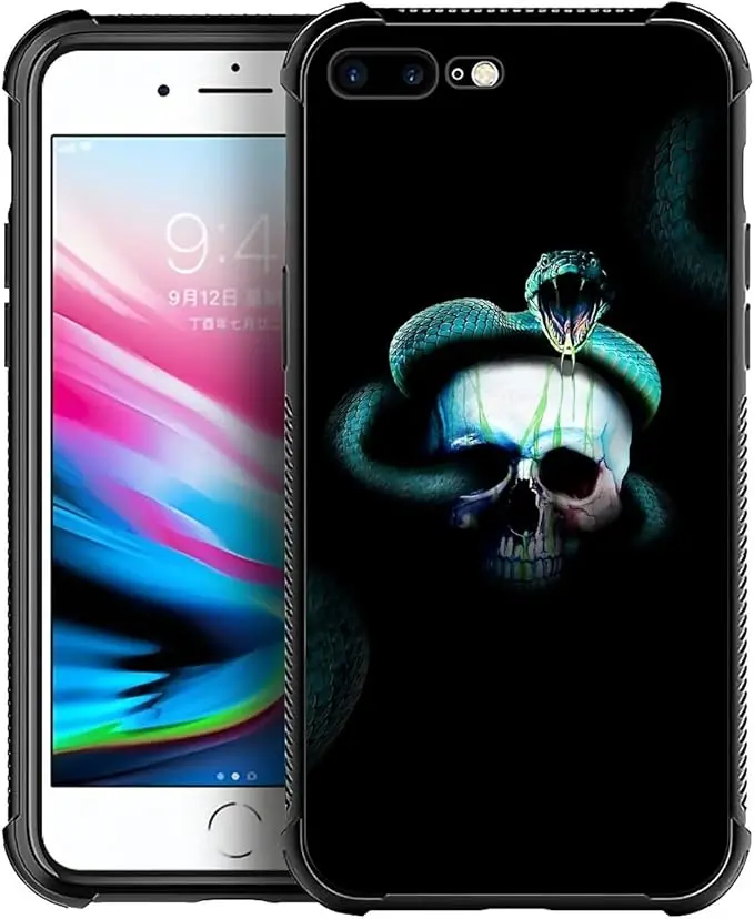 for iPhone 7/8 Case, Skeleton Winding Snake Pattern Graphic Design Girl Boy