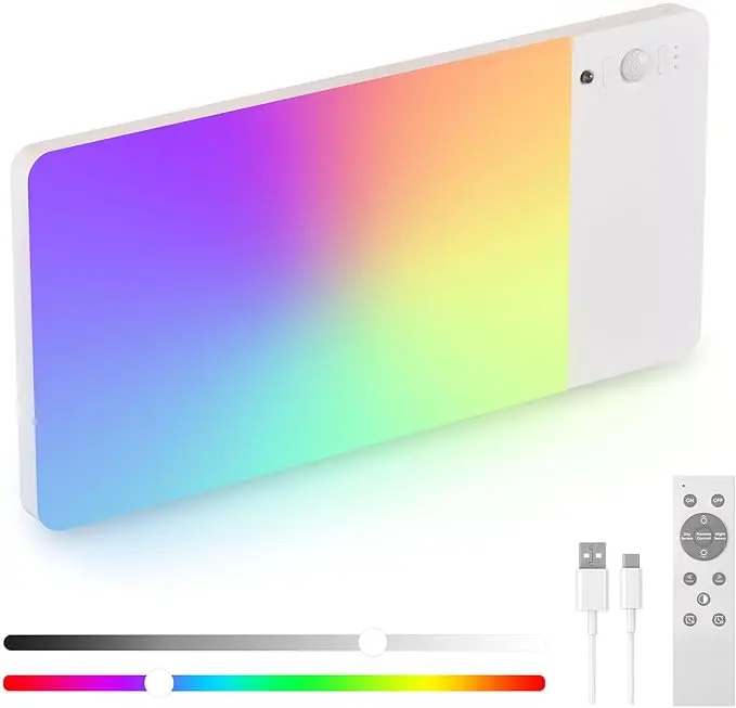 FULEN Rechargeable Motion Sensor Ceiling Light RGB Color, Closet Light