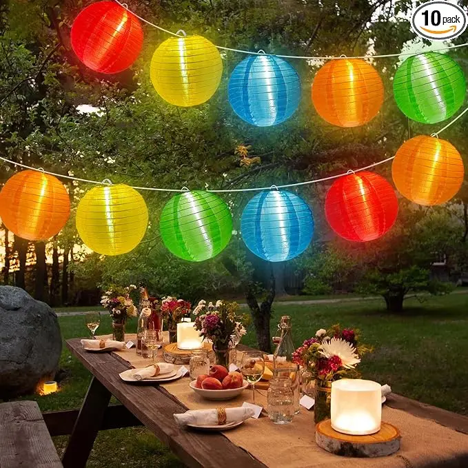 G40 LED Outdoor Lantern String Lights, 27.5FT Multicolor Patio String Lights