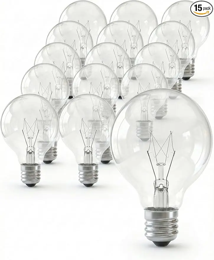 G40 Replacement Bulbs, 15 Pack Incandescent Light Bulbs