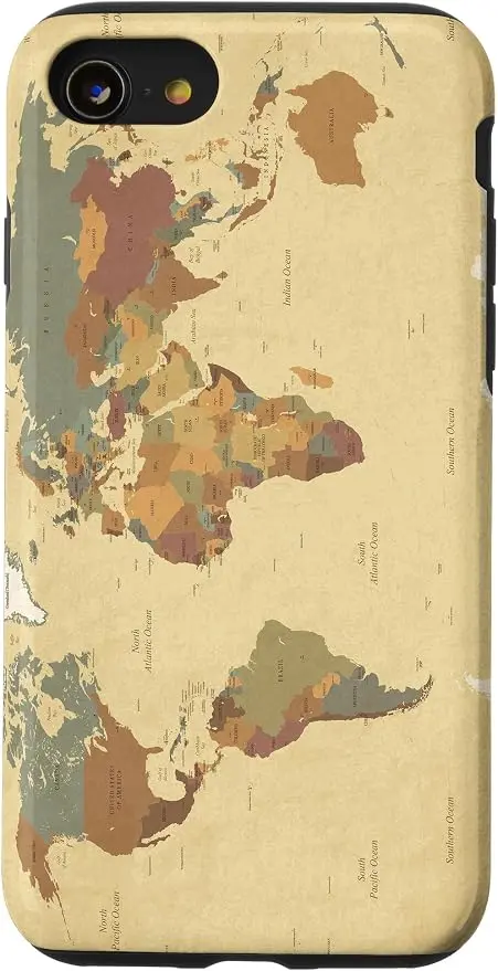 Globe Map Smartphone Cell Cover Gift World Map Pattern Phone Case