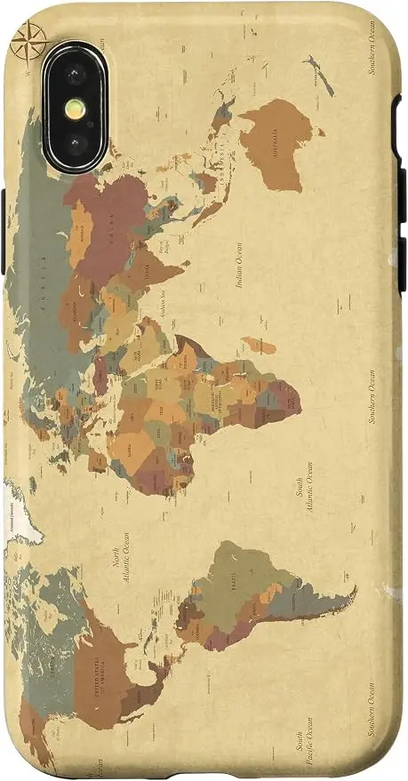Globe Map Smartphone Cell Cover Gift World Map Pattern Phone Case