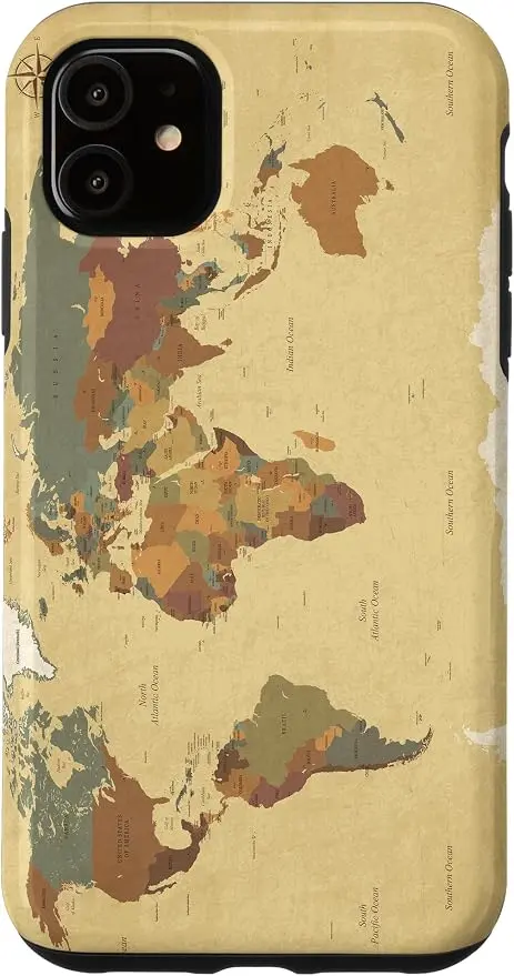 Globe Map Smartphone Cell Cover Gift World Map Pattern Phone Case