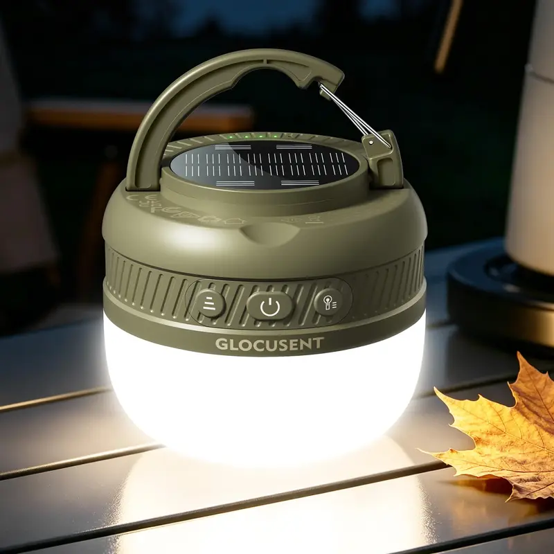 Glocusent Solar Rechargeable Camping Lantern | 5000mAh
