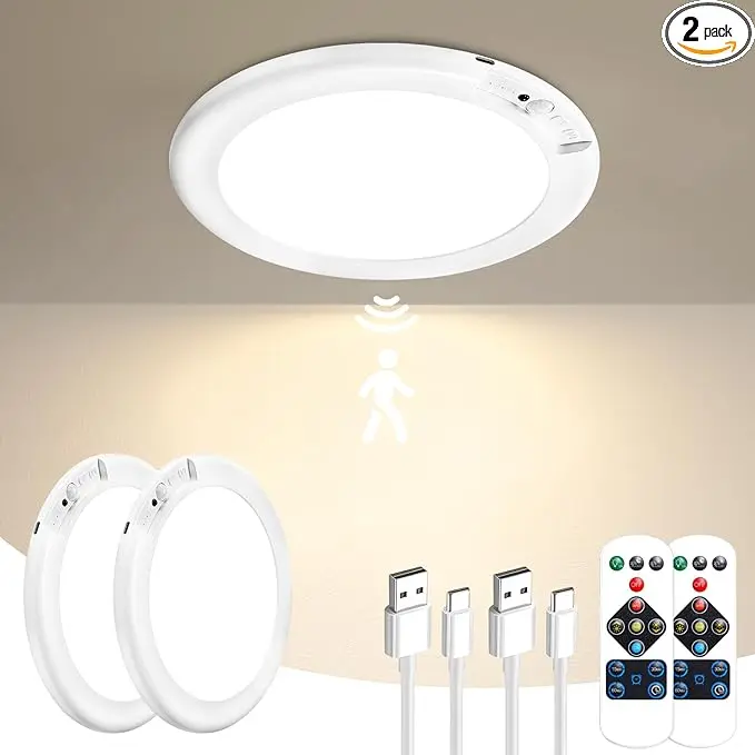 Gotopceed 2 Pack Rechargeable Motion Sensor Ceiling Light