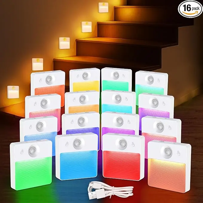 Guankai 16 Pack Rechargeable Motion Sensor Stair Light