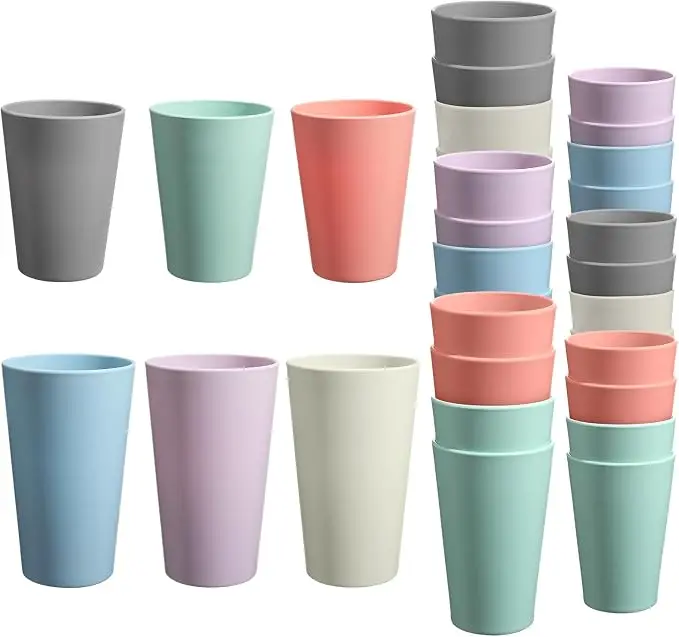 HEYCOME 24 Pcs Unbreakable Plastic Cups Set, Stackable Water Tumblers, Drinking