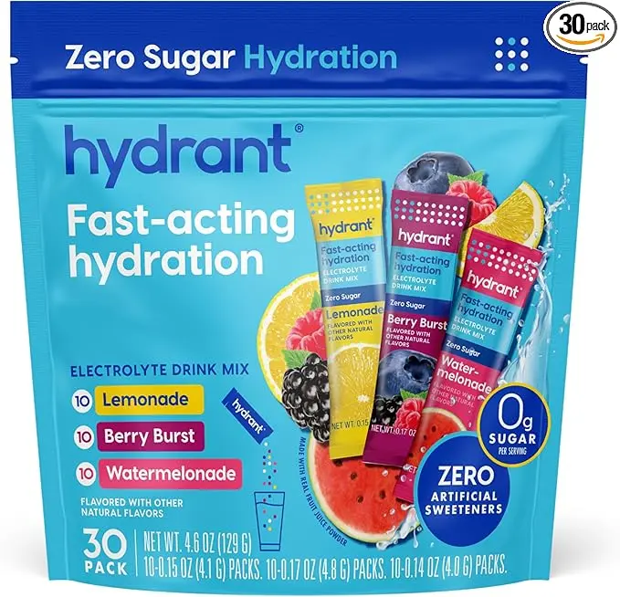 HYDRANT Hydrate Zero Sugar, Individual Hydration Electrolyte Powder Stick
