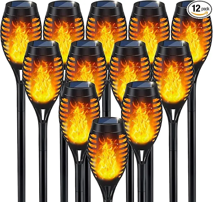 IkeeRuic Solar Flame Torch Lights