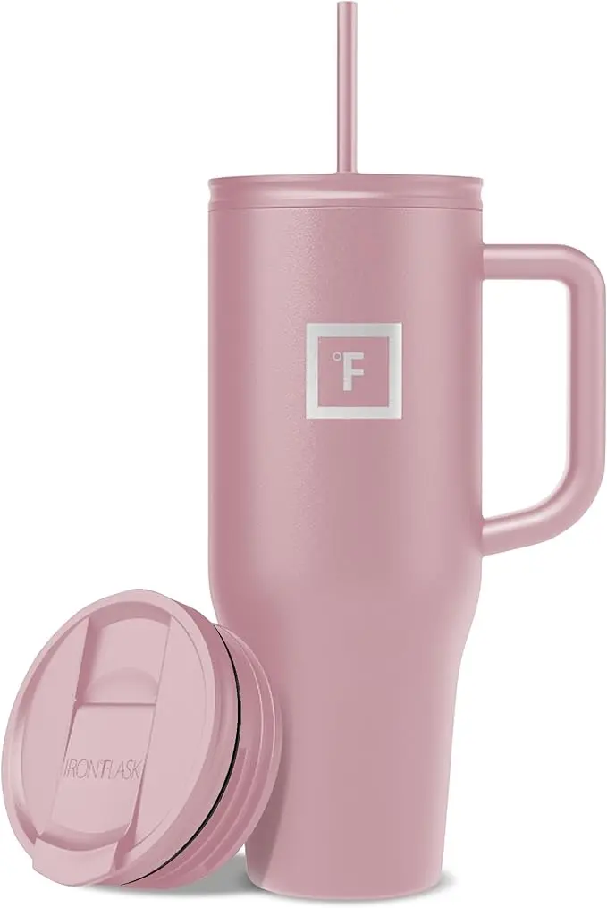 IRON °FLASK Co-Pilot Insulated Mug w/Straw & Flip Cap Lids