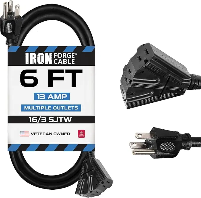 Iron Forge Cable 6 Ft Black Extension Cord