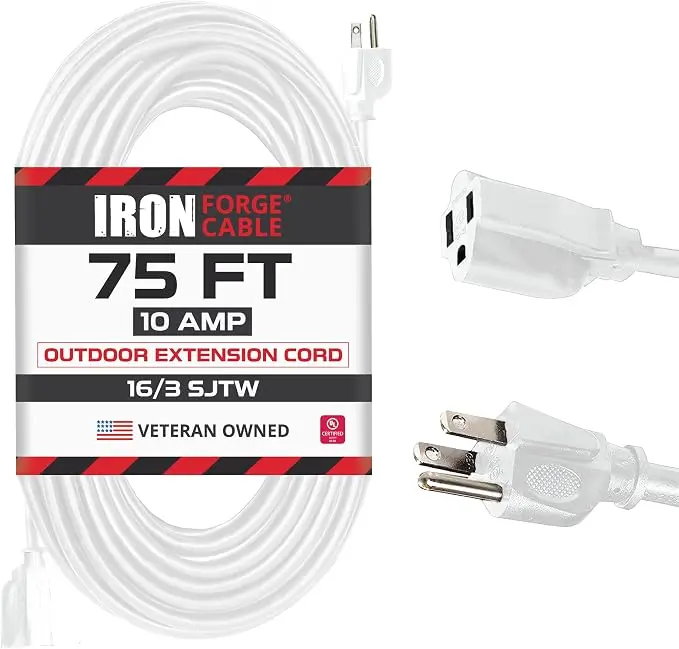 Iron Forge Cable Weatherproof 75 Ft Outdoor Extension Cord